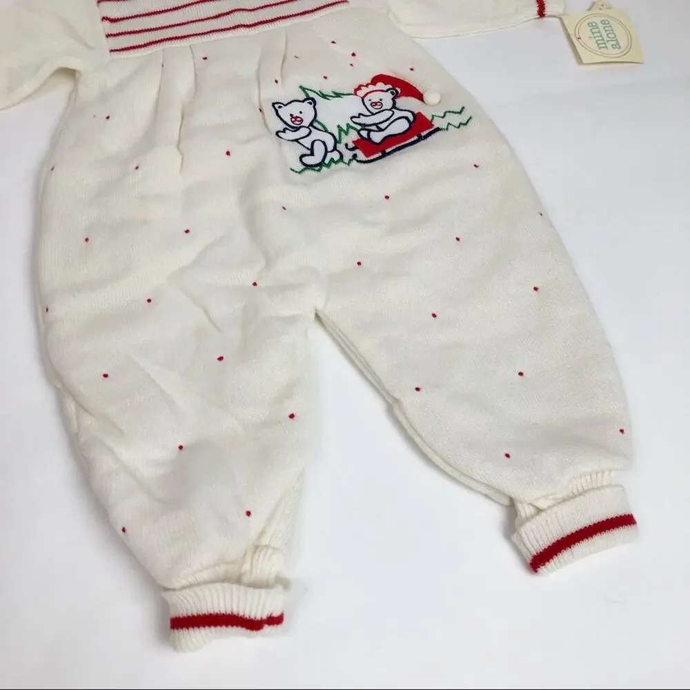 Vintage Mine Alone Sweater Knit One Piece Baby Footsie